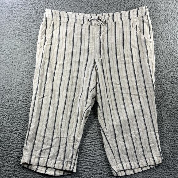 PER SE CAPRI PANTS WOMENS PLUS 1X LINEN BLEND CROPPED FITS 40” WAIST 19” INSEAM - Picture 1 of 11